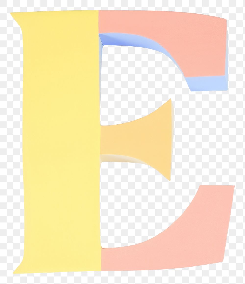 PNG Letter E cut paper text number logo.