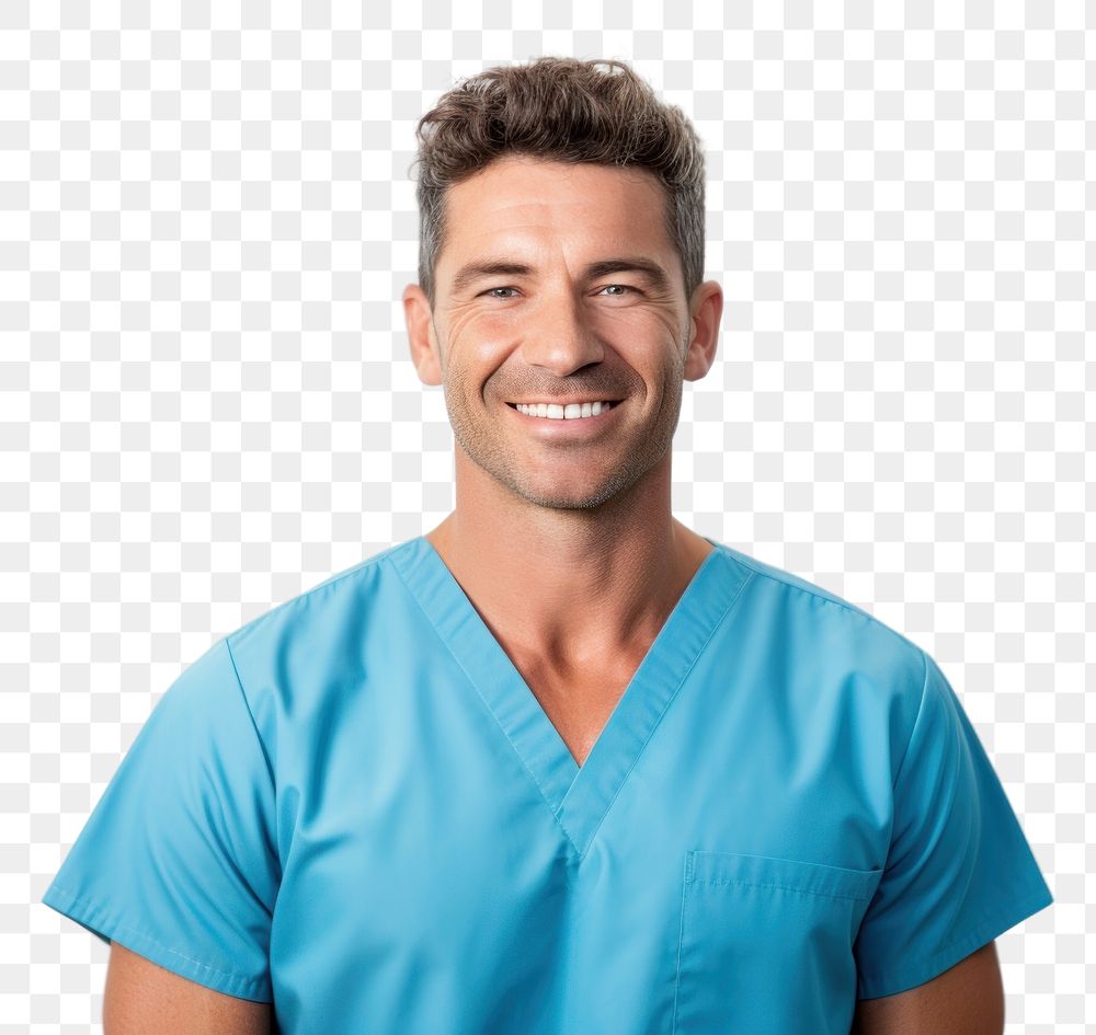 PNG Male nurse smiling adult white background.