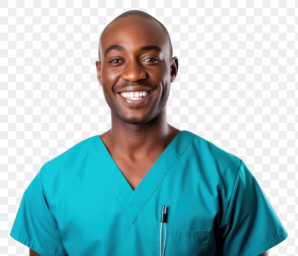 PNG Male nurse smiling adult white background.