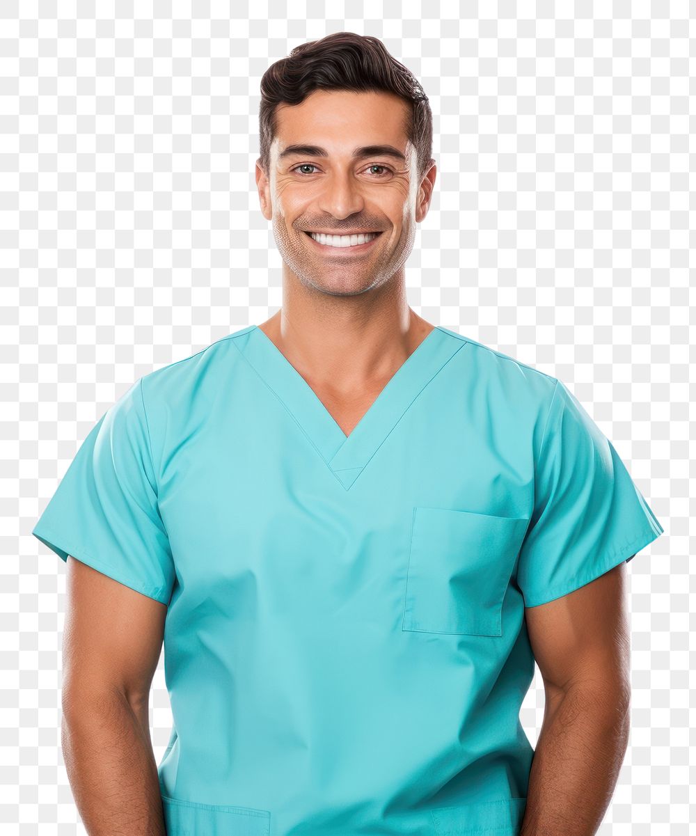 PNG Male nurse t-shirt smiling adult.