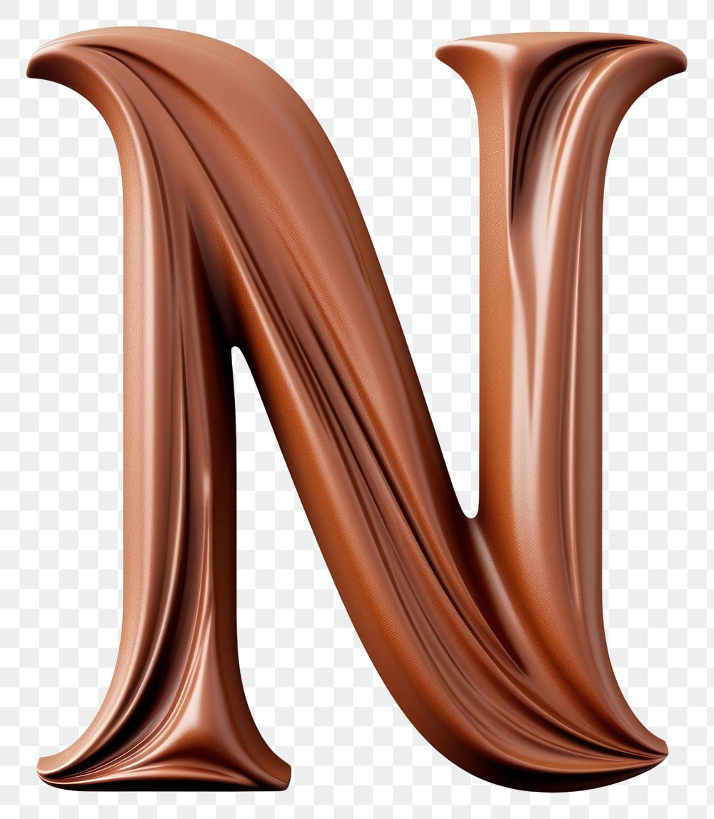 PNG Letter N text number brown.