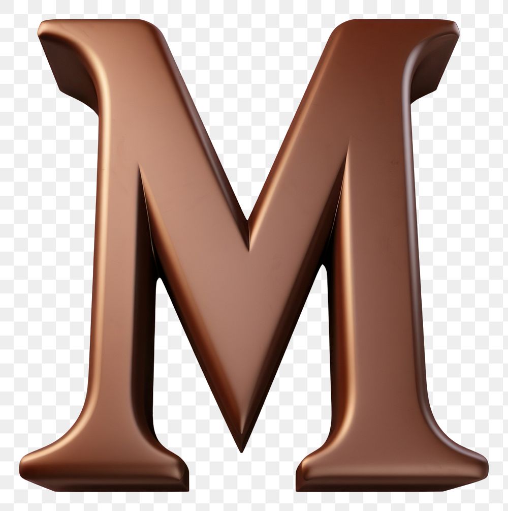 PNG Letter M text chocolate alphabet.