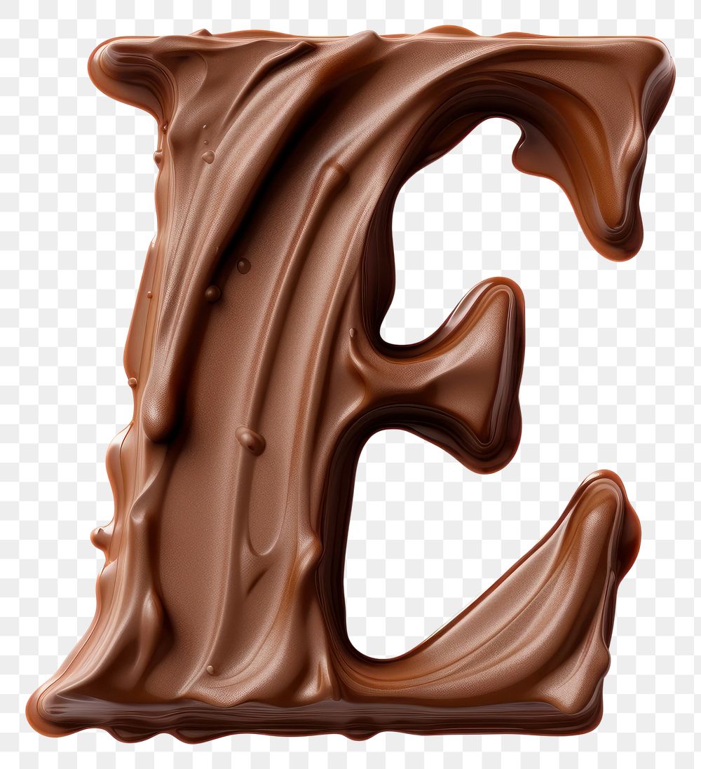 PNG Letter E chocolate dessert brown.