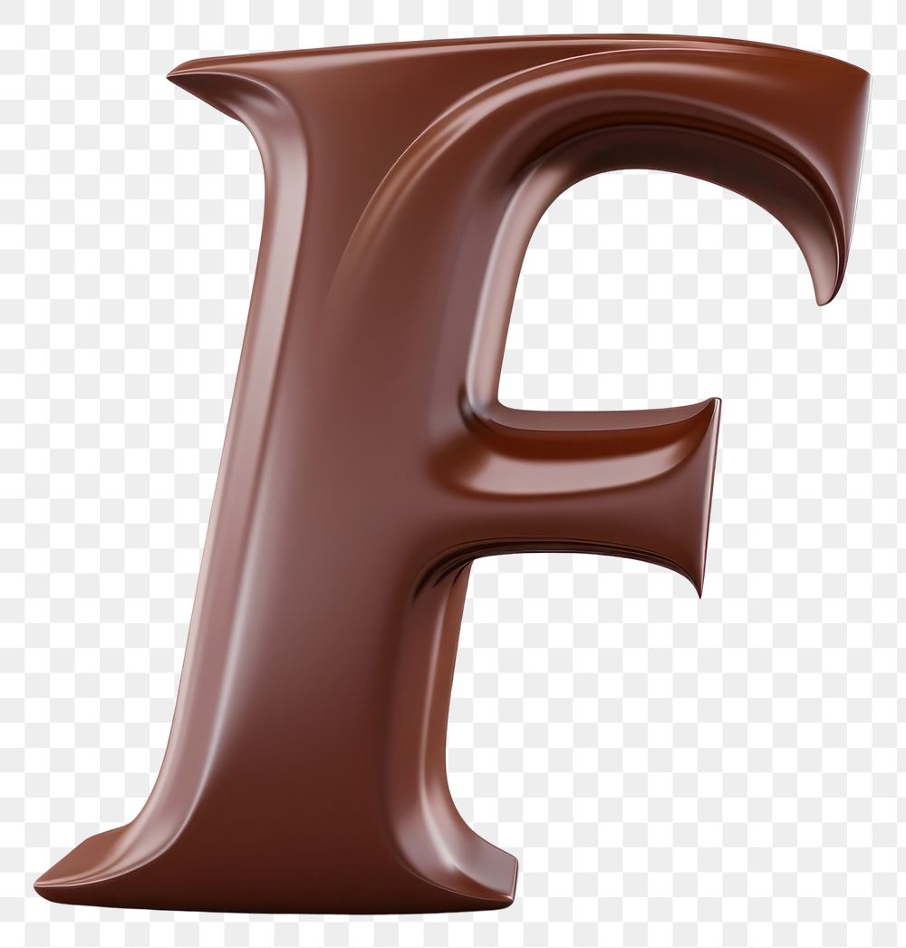 PNG Letter F text brown font.