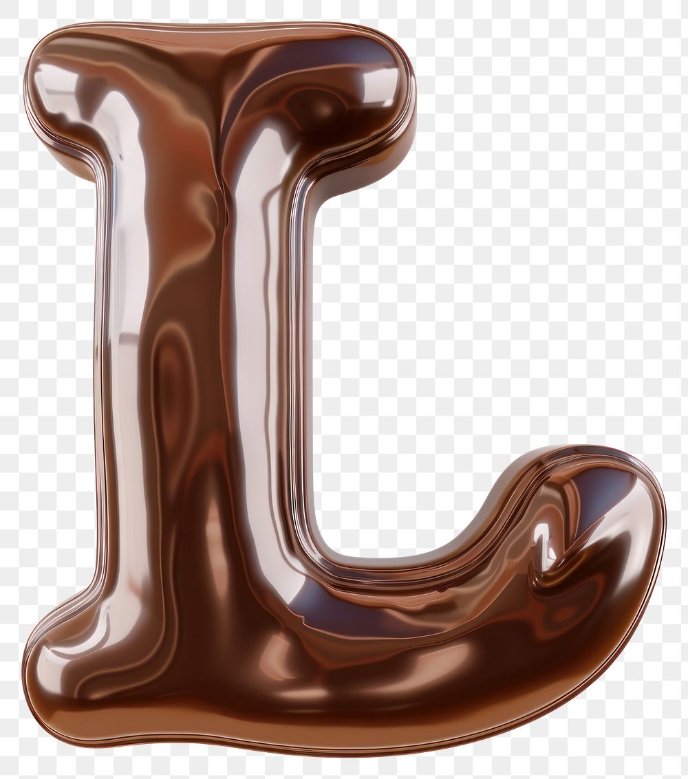 PNG Letter L chocolate dessert brown.