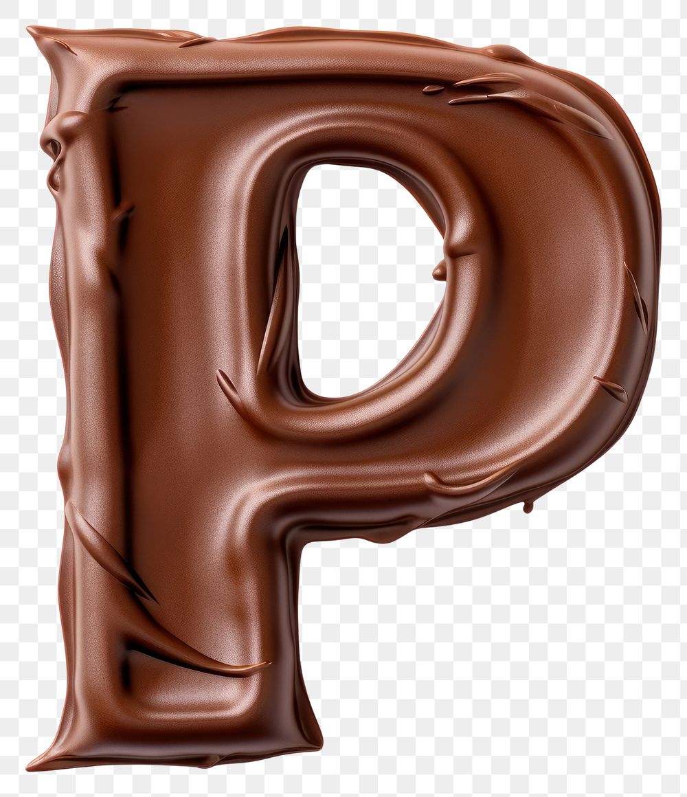 PNG Letter P chocolate text dessert.