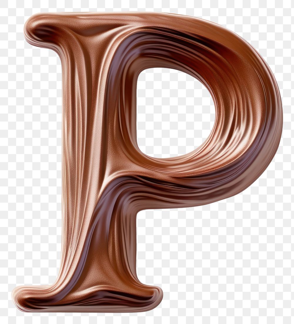 PNG Letter P chocolate brown font.