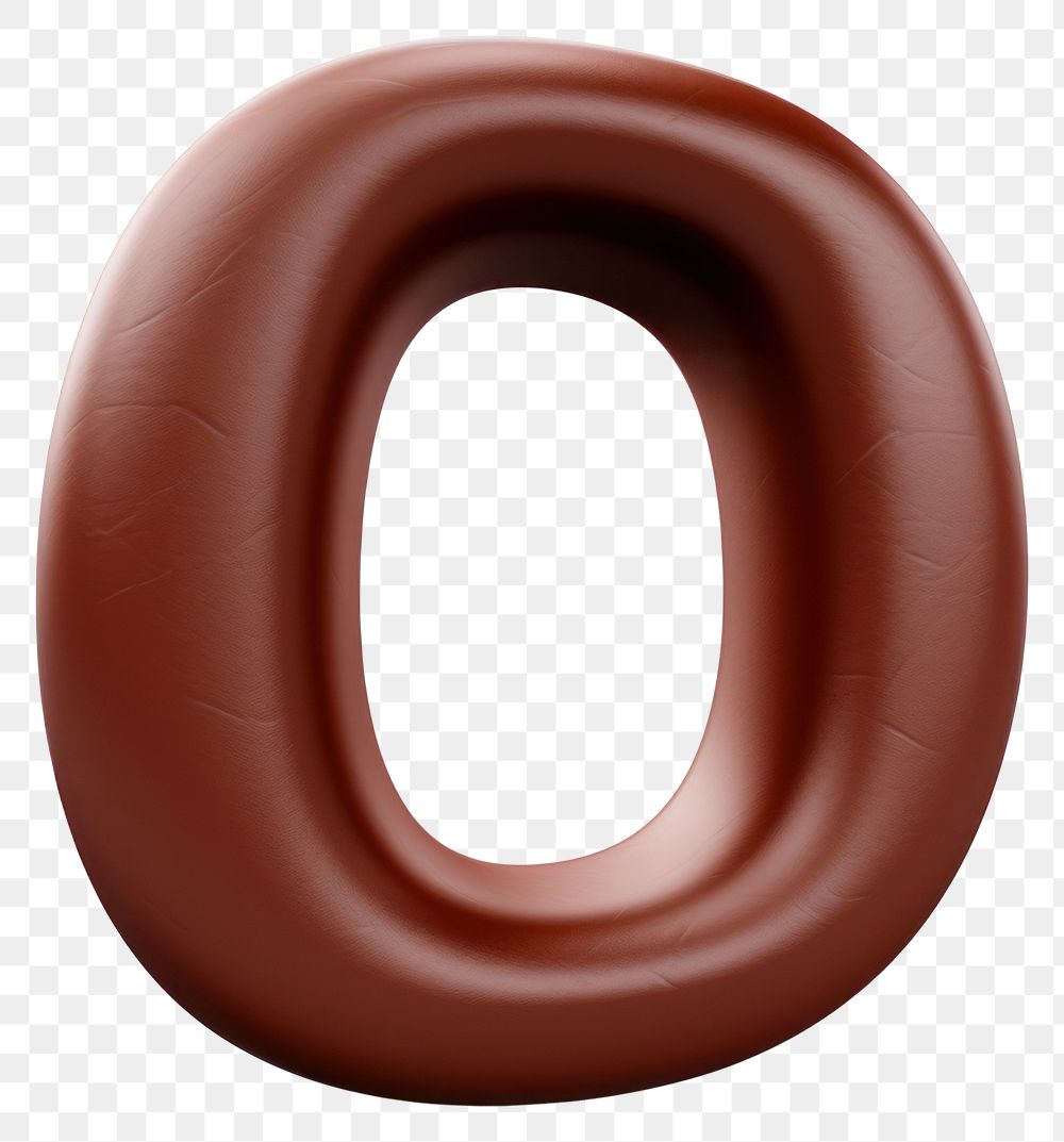 PNG Letter 0 chocolate brown font.