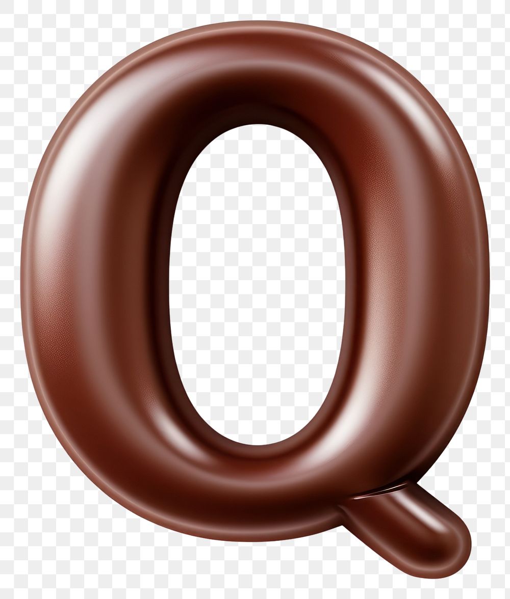 PNG Letter Q chocolate brown font.