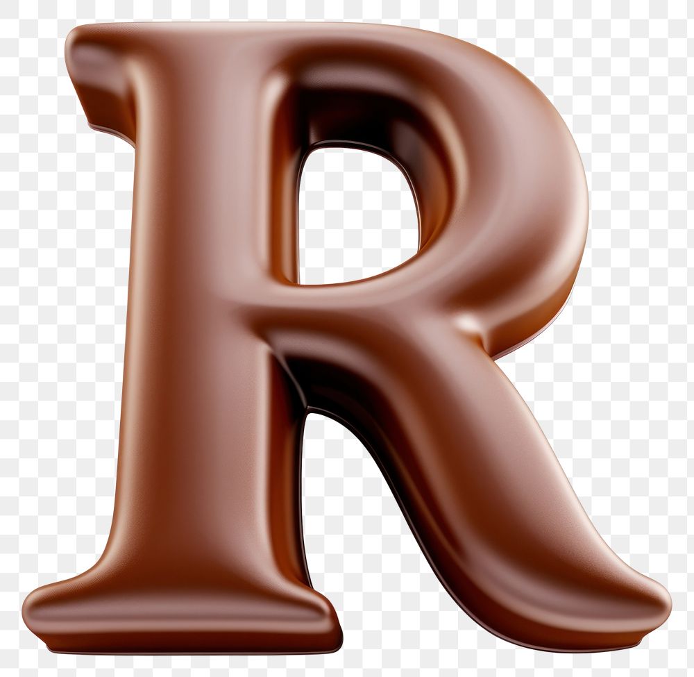 PNG Letter R text chocolate alphabet.