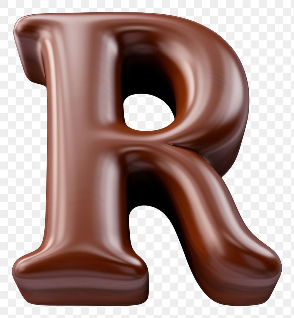 PNG Letter R text chocolate alphabet.