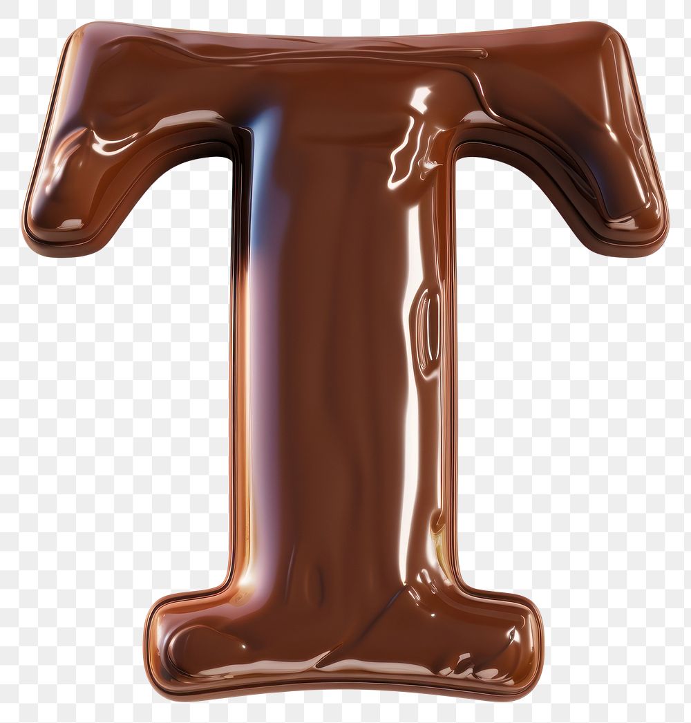 PNG Letter T chocolate dessert brown.