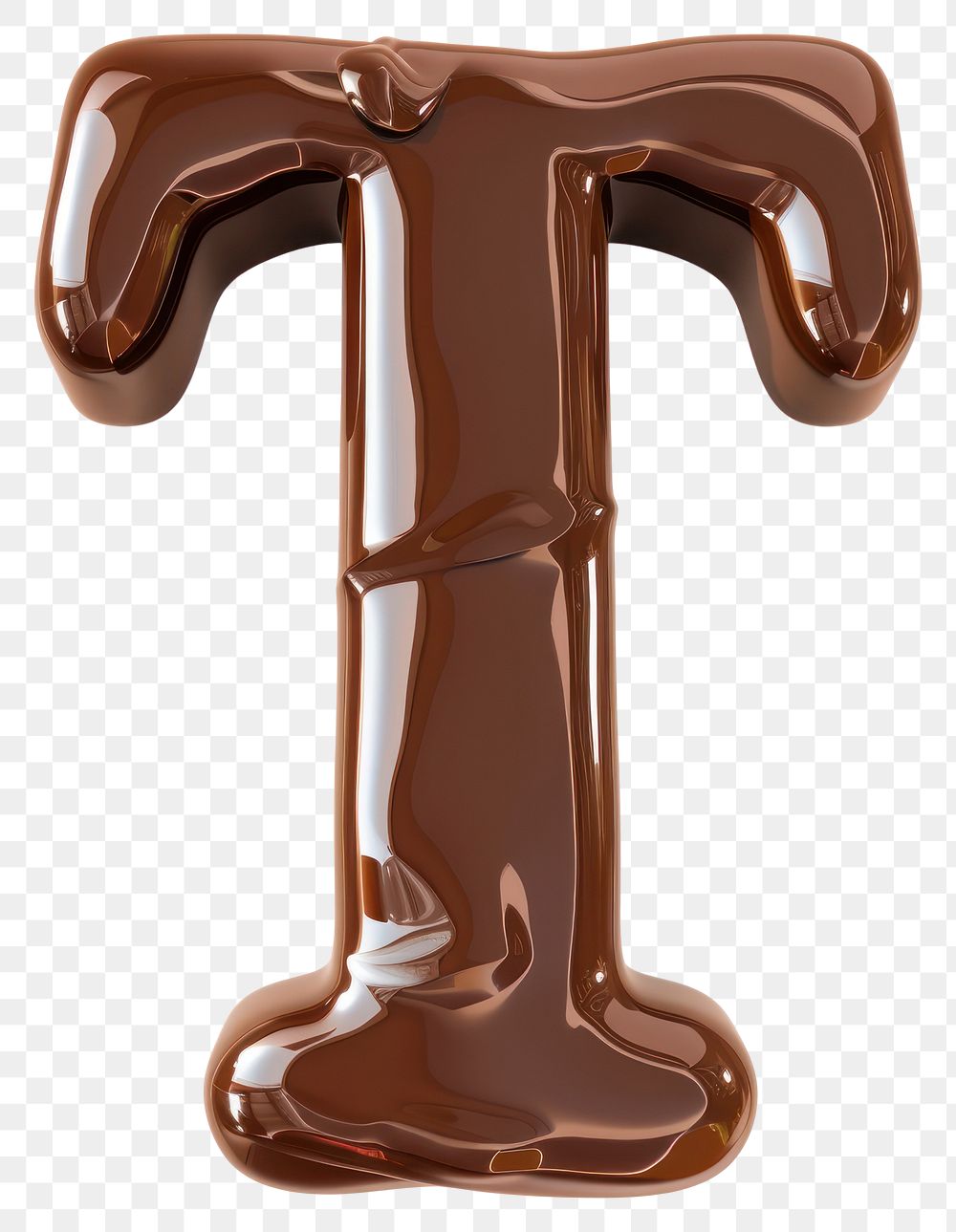 PNG Letter T chocolate dessert brown.
