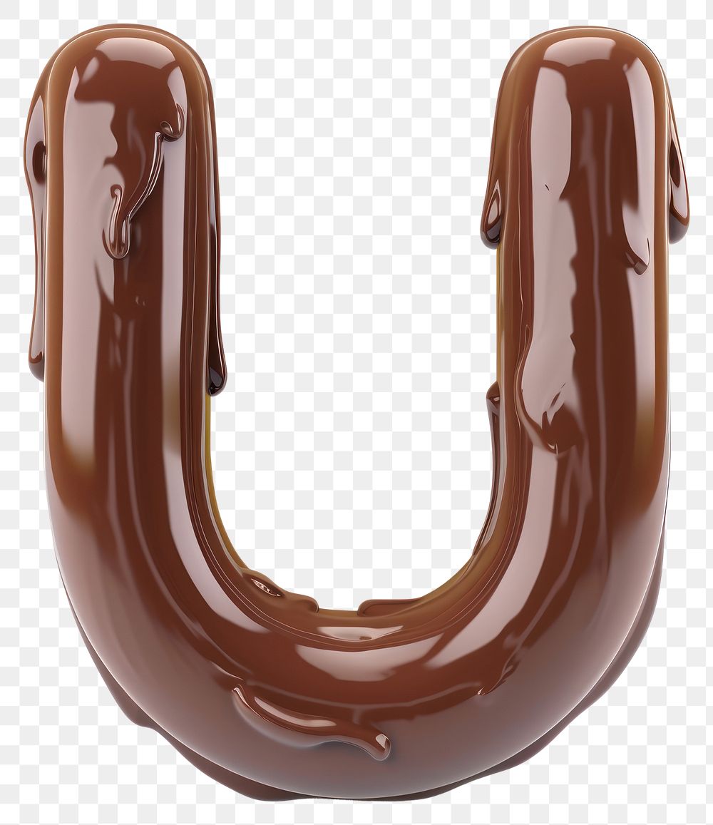 PNG Letter U chocolate brown font.