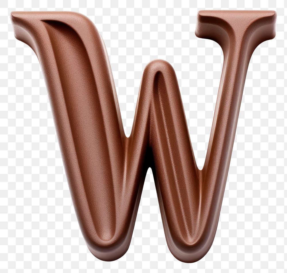 PNG Letter W chocolate brown font.