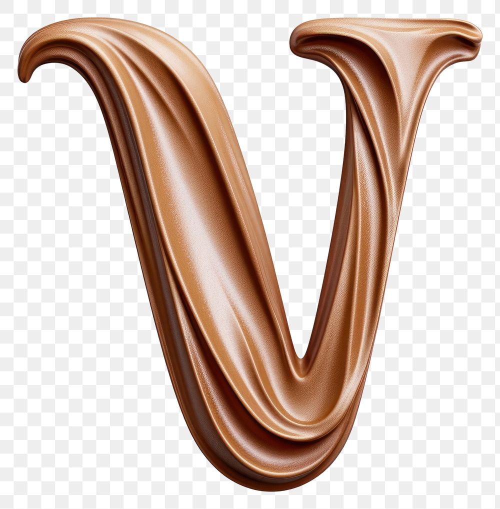 PNG Letter V chocolate brown font.