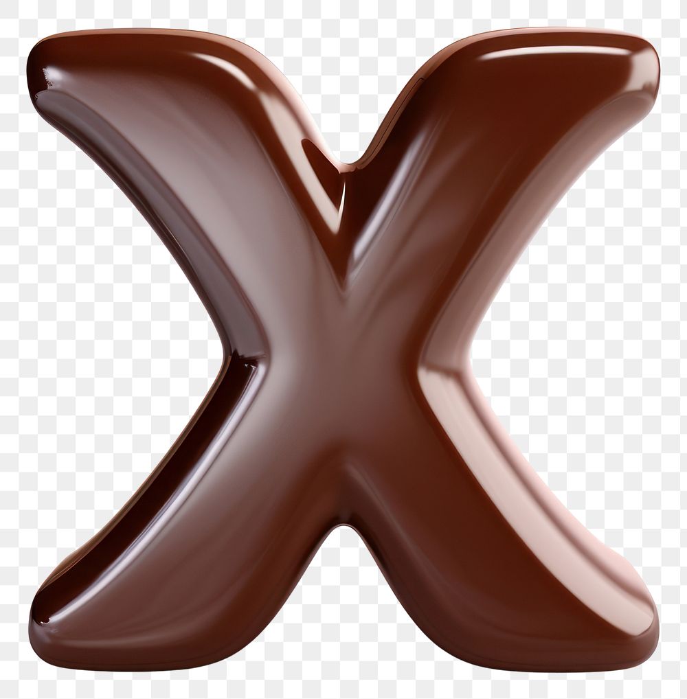 PNG Letter X chocolate dessert brown.