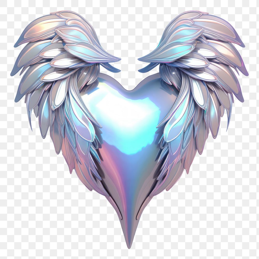PNG Wing heart white background accessories creativity.