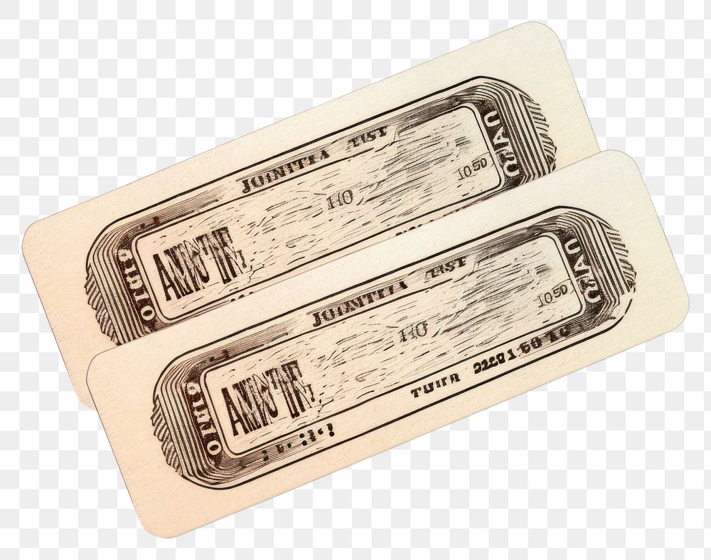 PNG Tickets drawn text white background currency.