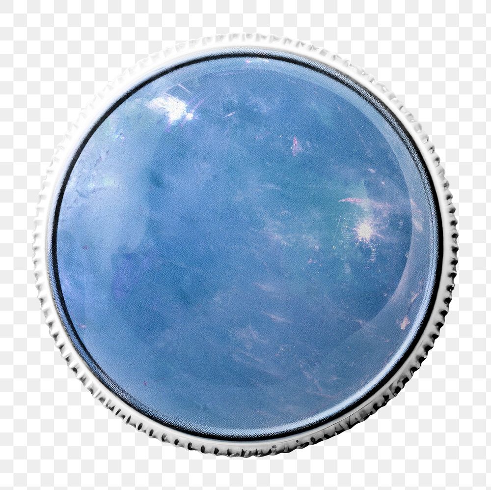 Blue jewelry button png, transparent background