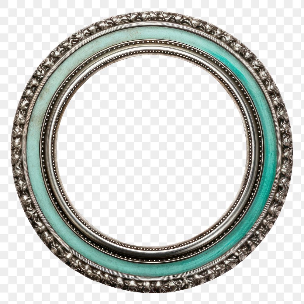 PNG Turquoise jewelry circle frame.