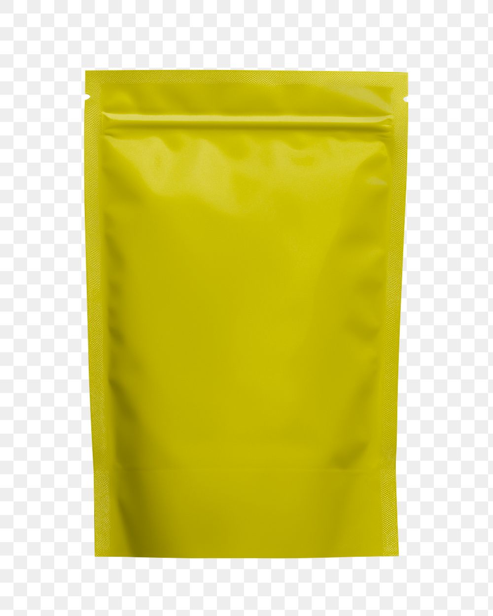 Dull yellow tea zip pouch bag png, transparent background
