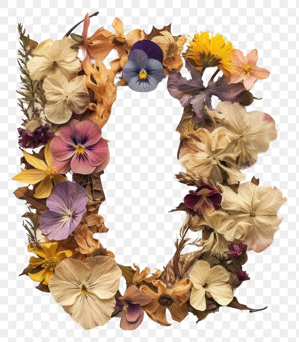 PNG Alphabet Number 0 font flower wreath plant.