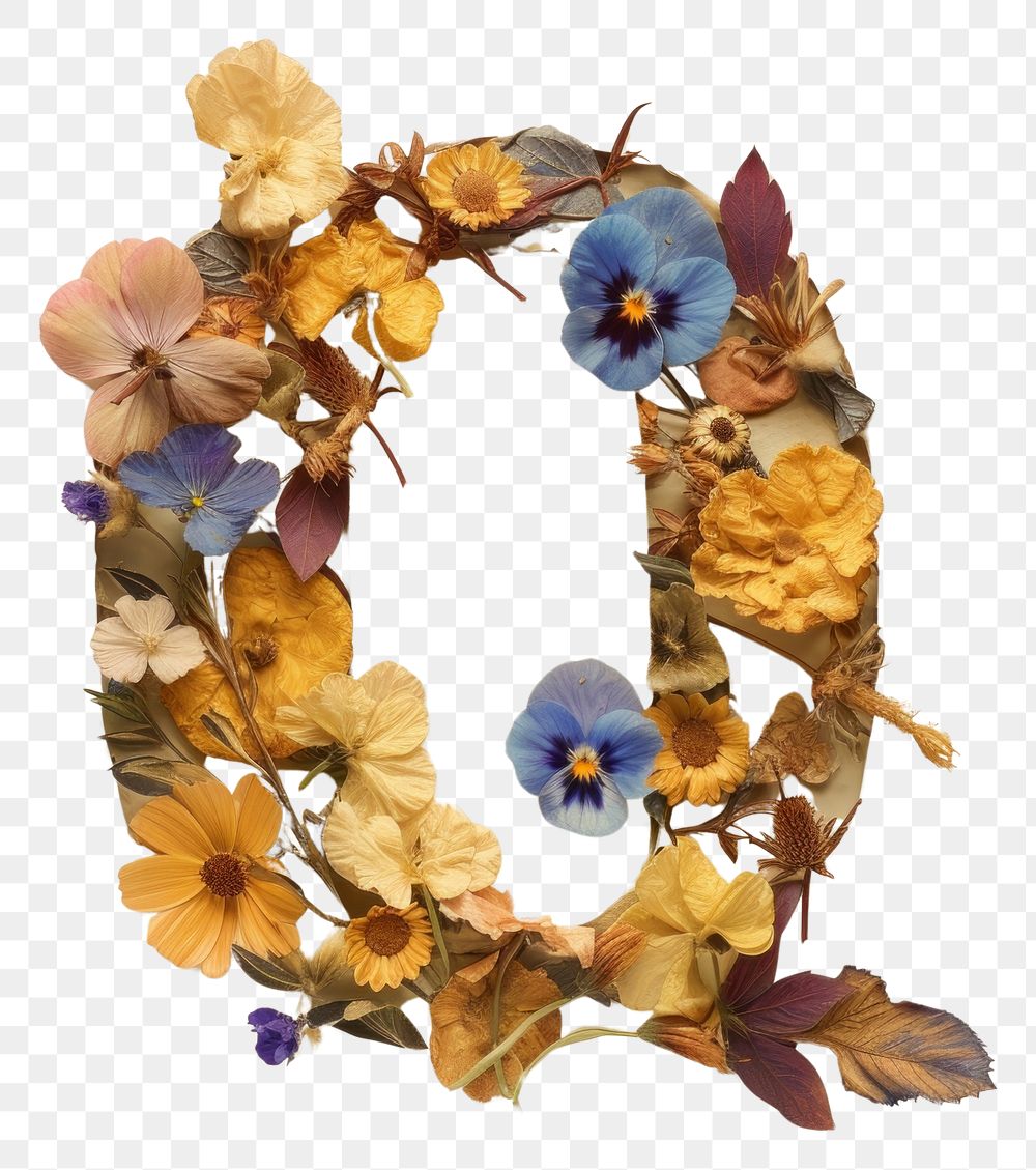 PNG Alphabet Q font flower wreath plant.