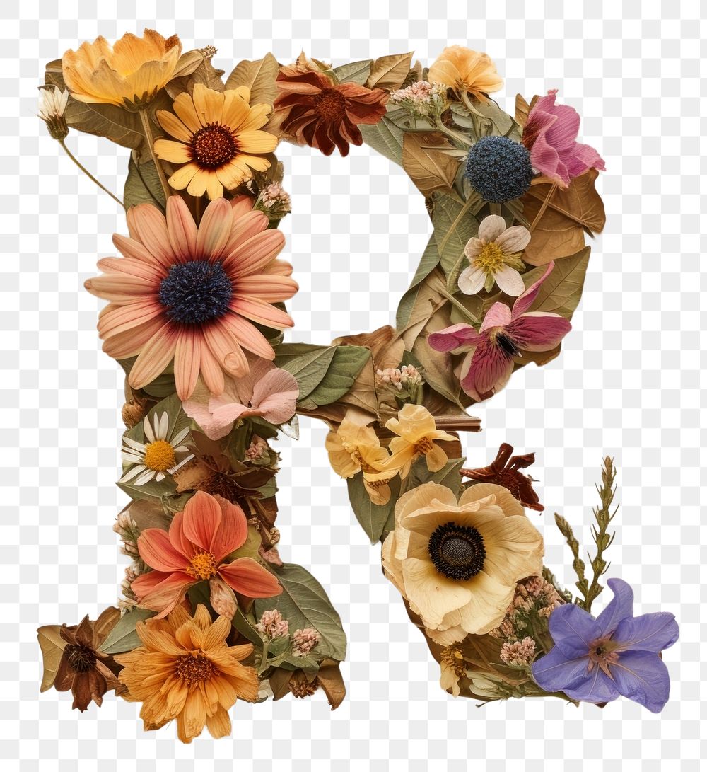 PNG Alphabet R font flower art plant.