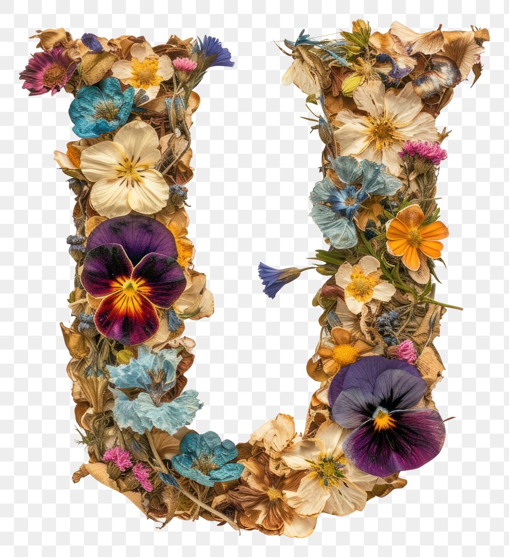 PNG Alphabet U font flower plant art.
