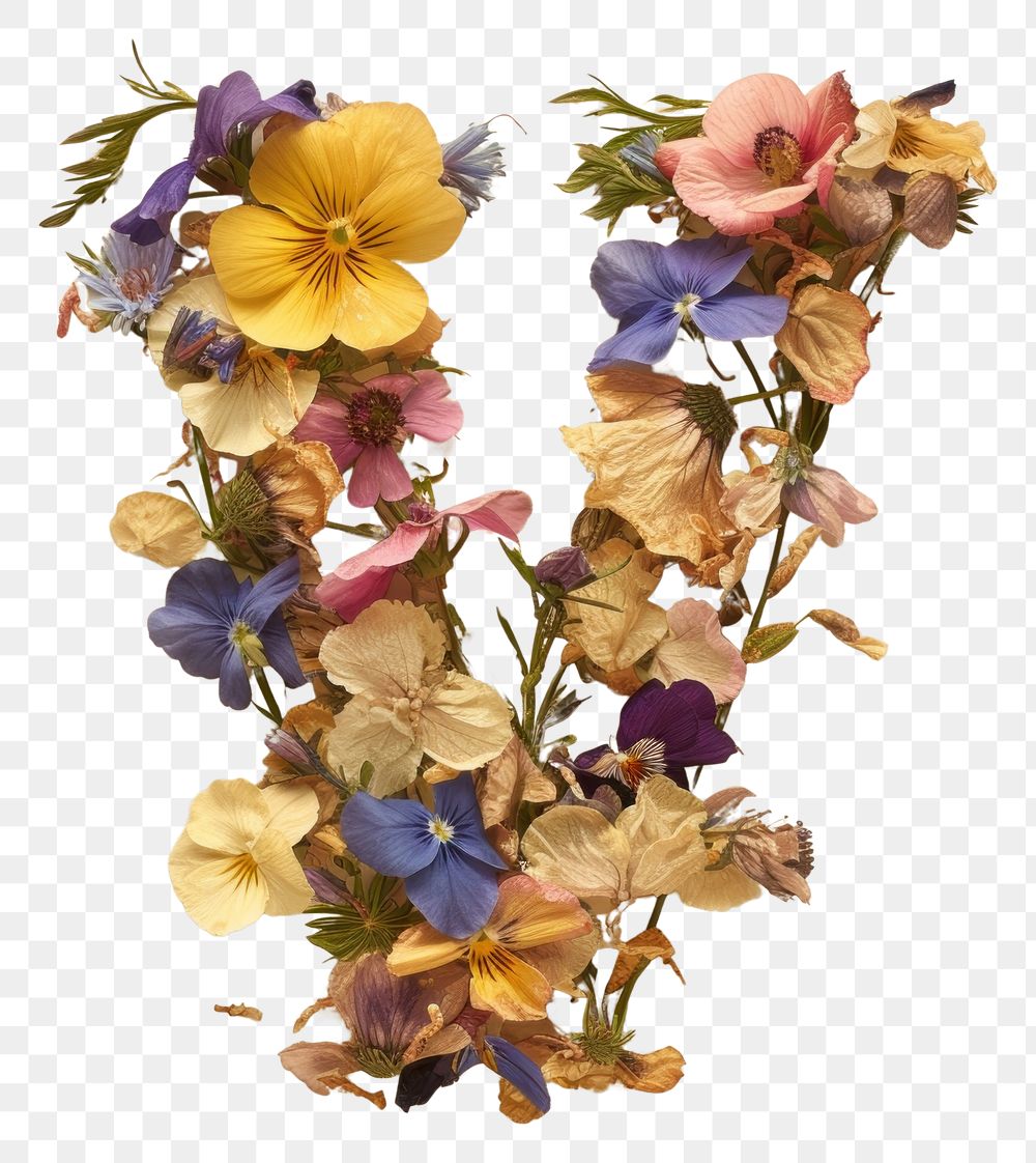 PNG Alphabet V font flower art petal.