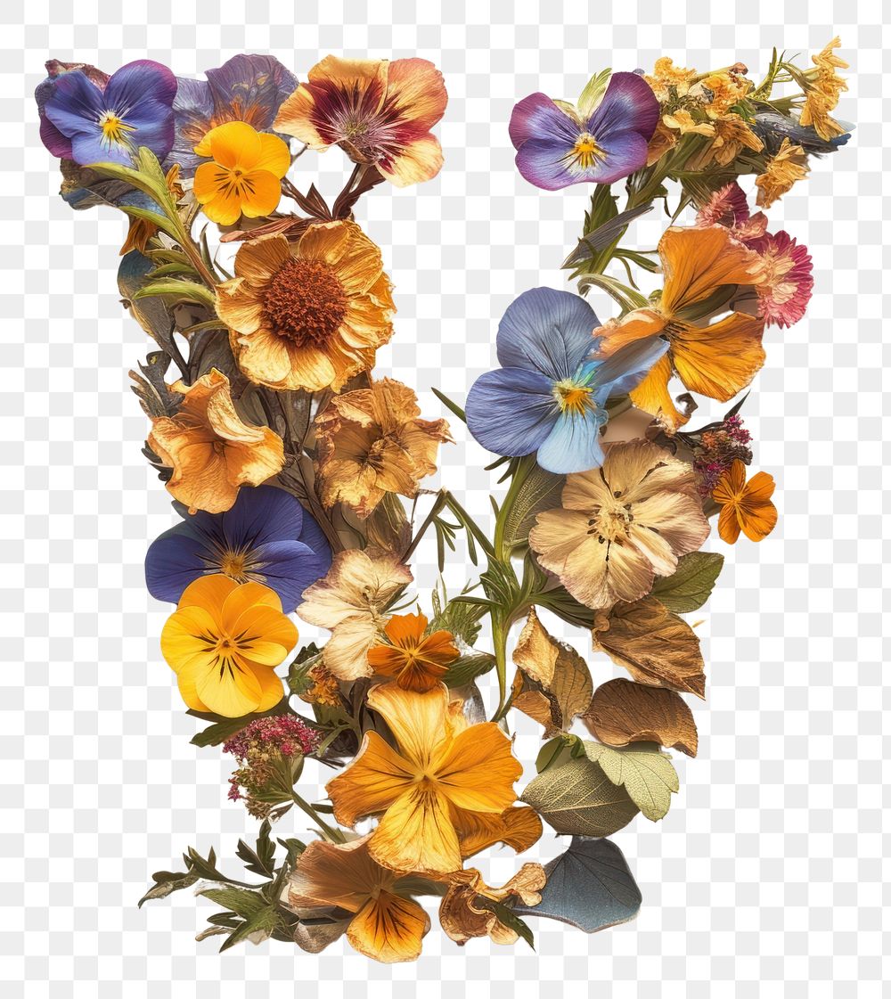 PNG Alphabet V font flower art plant.