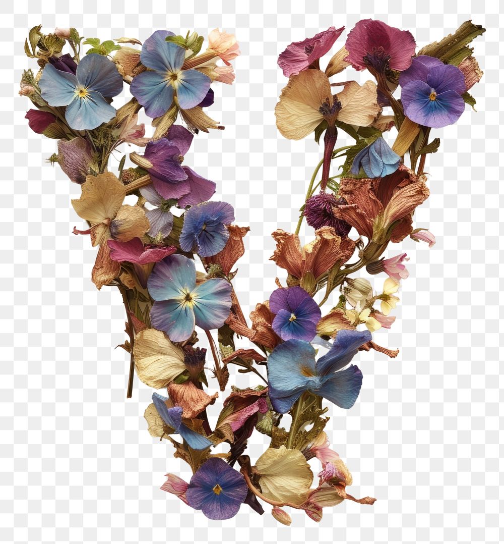 PNG Alphabet V font flower art petal.