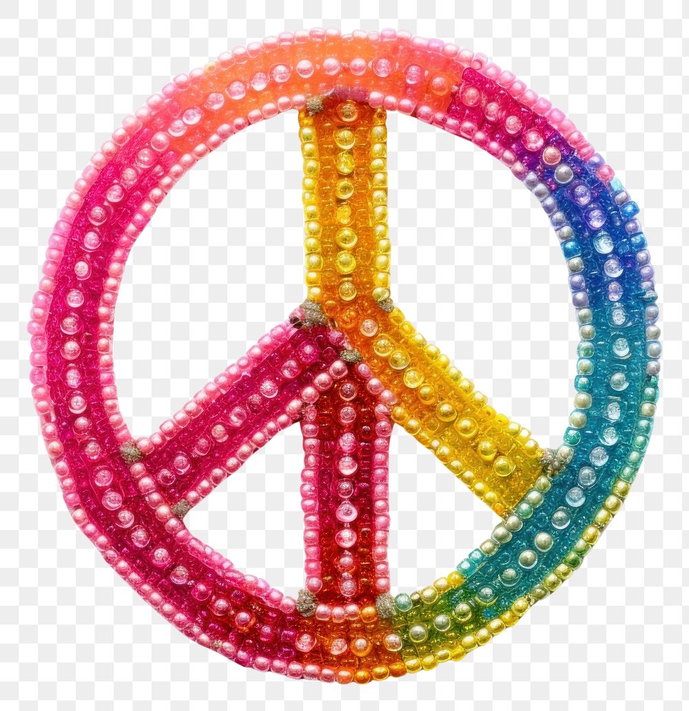 PNG Peace Sign bead jewelry shape.