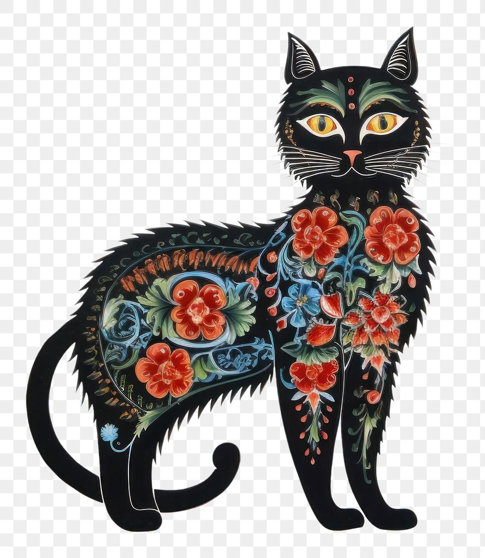 PNG Cat painting pattern animal.
