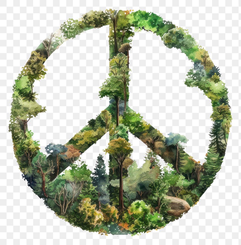 PNG Peace Sign watercolor Forest outdoors nature forest.
