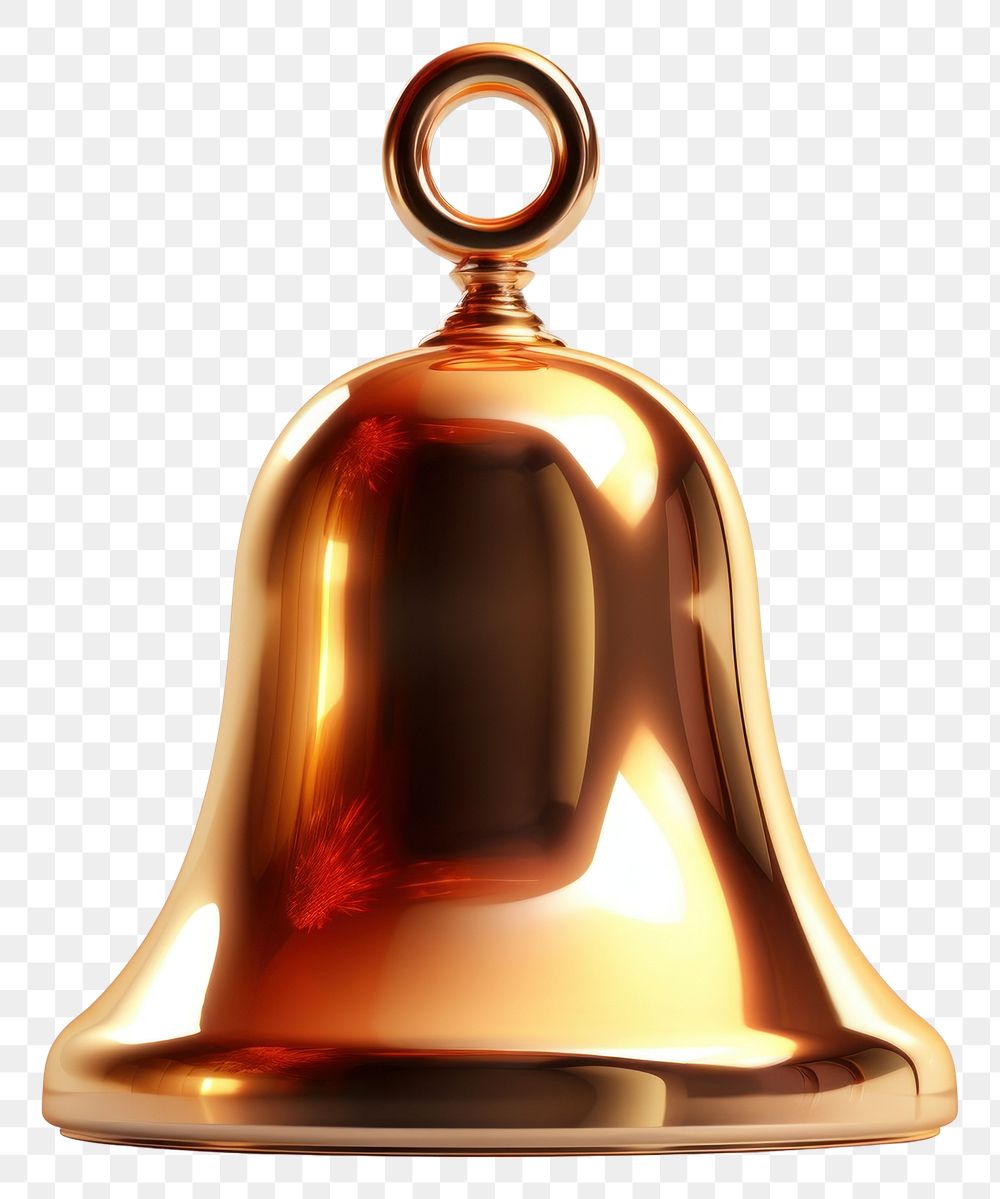 PNG 3d render of a bell in surreal abstract style metal white background investment.