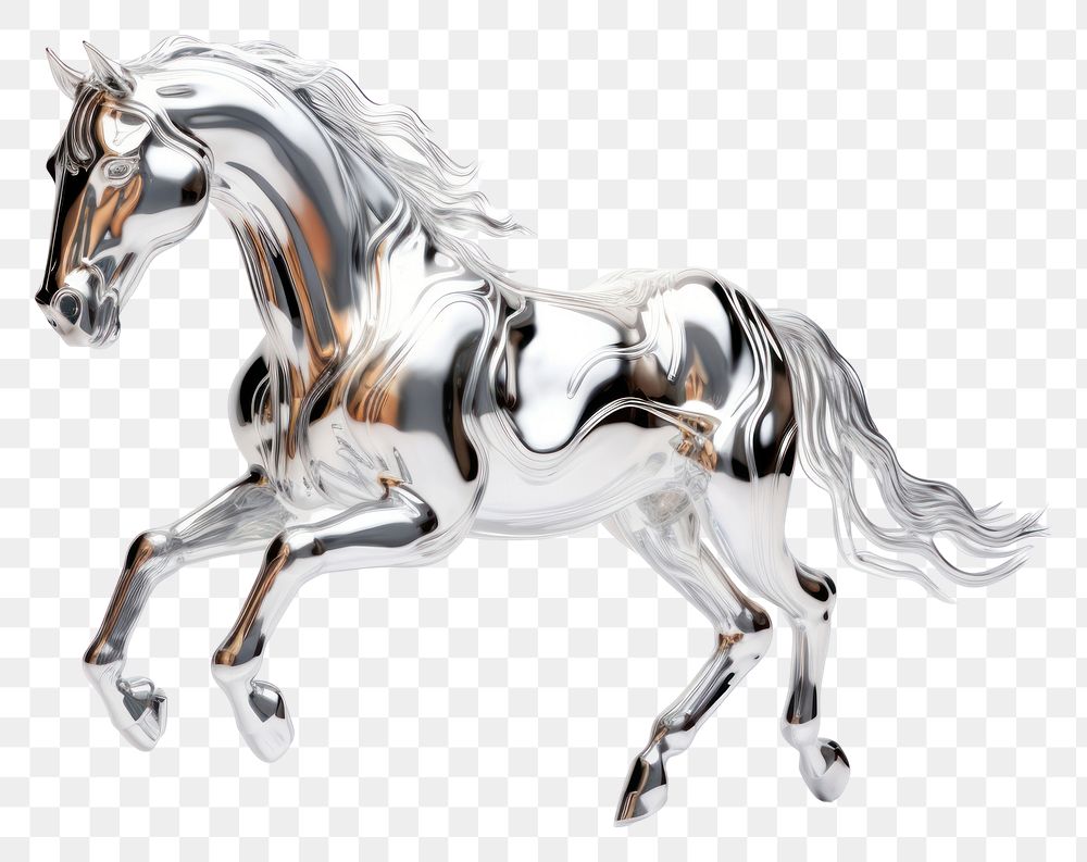 PNG 3d render of a horse in surreal abstract style mammal animal white.