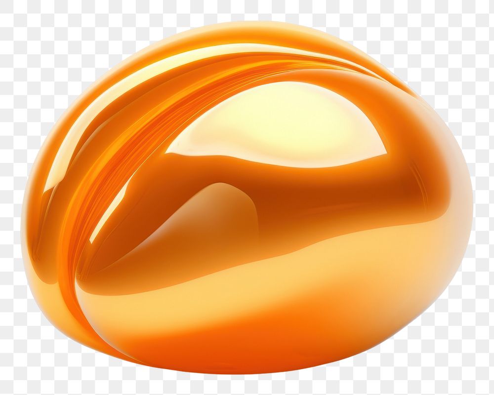 PNG 3d render of a orange in surreal abstract style sphere white background accessories.