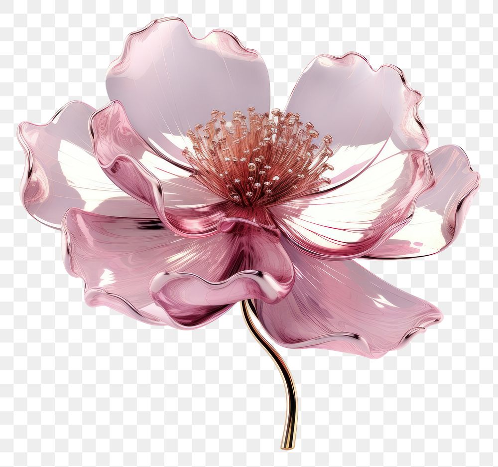 PNG 3d render of a peony in surreal abstract style blossom flower petal.