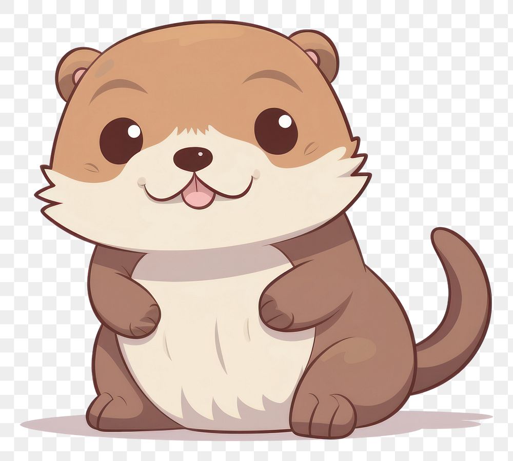 Cute baby otter cartoon mammal animal.