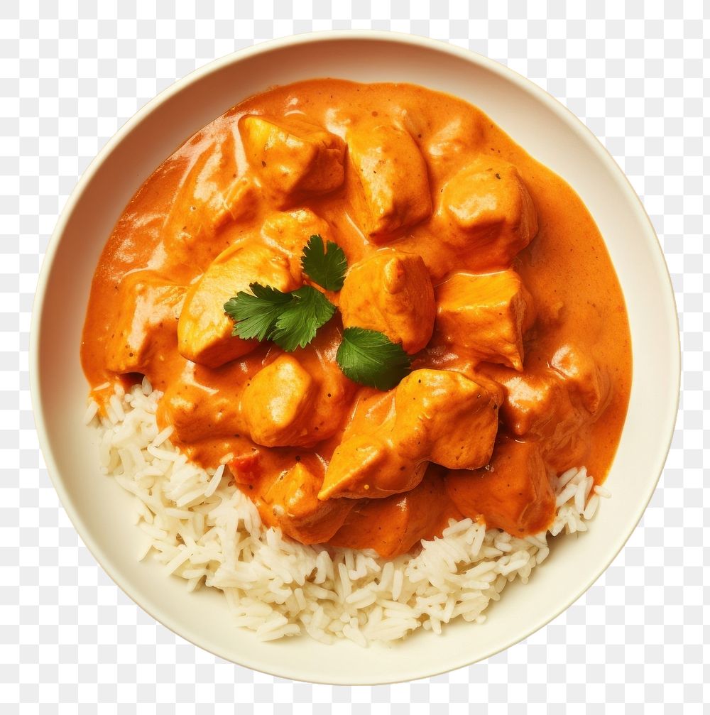 PNG Butter chicken curry plate food.