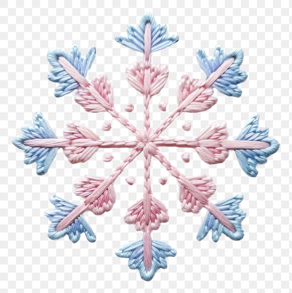 PNG  Snowflake embroidery pattern craft.