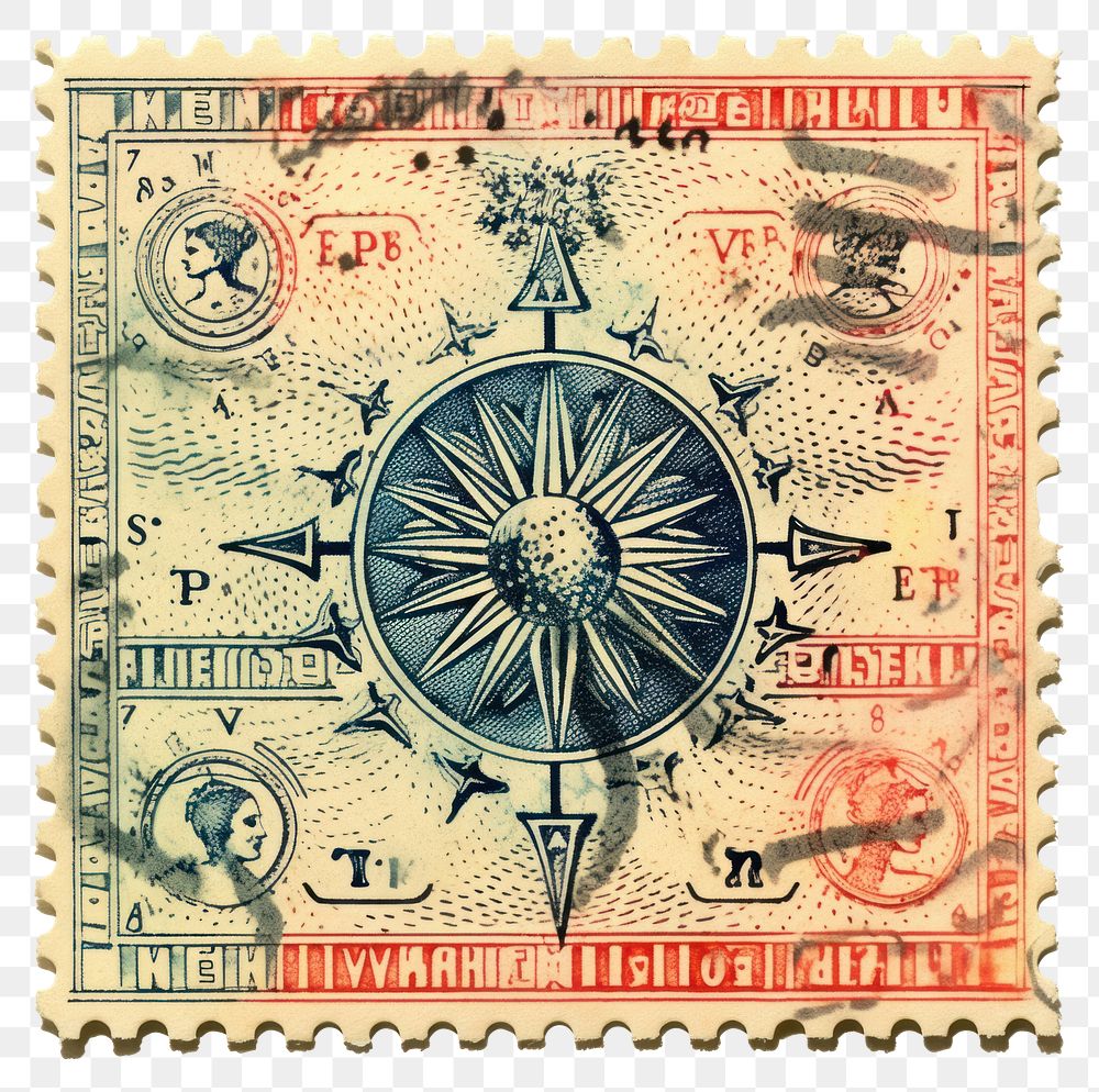PNG Vintage postage stamp with pices backgrounds paper astrology sign.