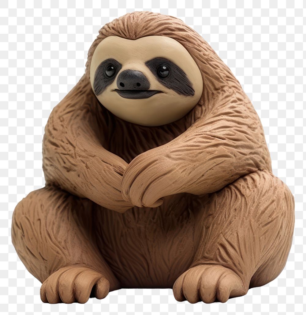 PNG Sloth made up of clay wildlife mammal animal.