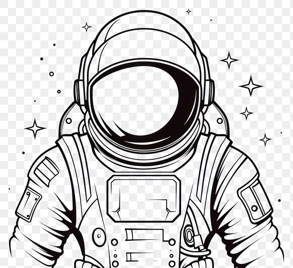 PNG Astronaut outline sketch drawing adult illustrated.