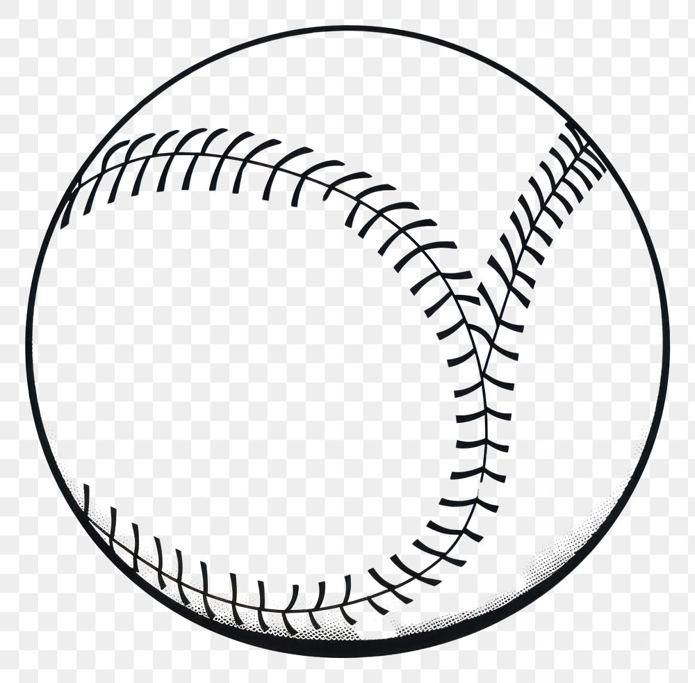 PNG Baseball outline sketch sphere sports monochrome.