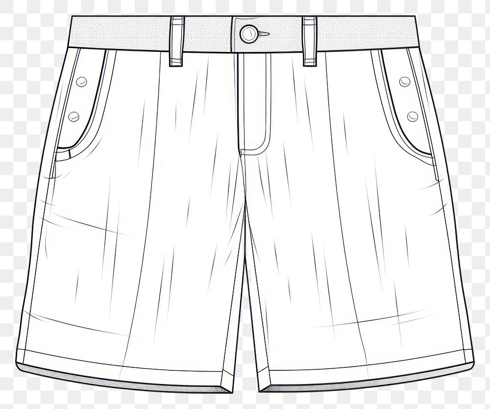 PNG Comfort bermuda shorts sketch drawing white background.