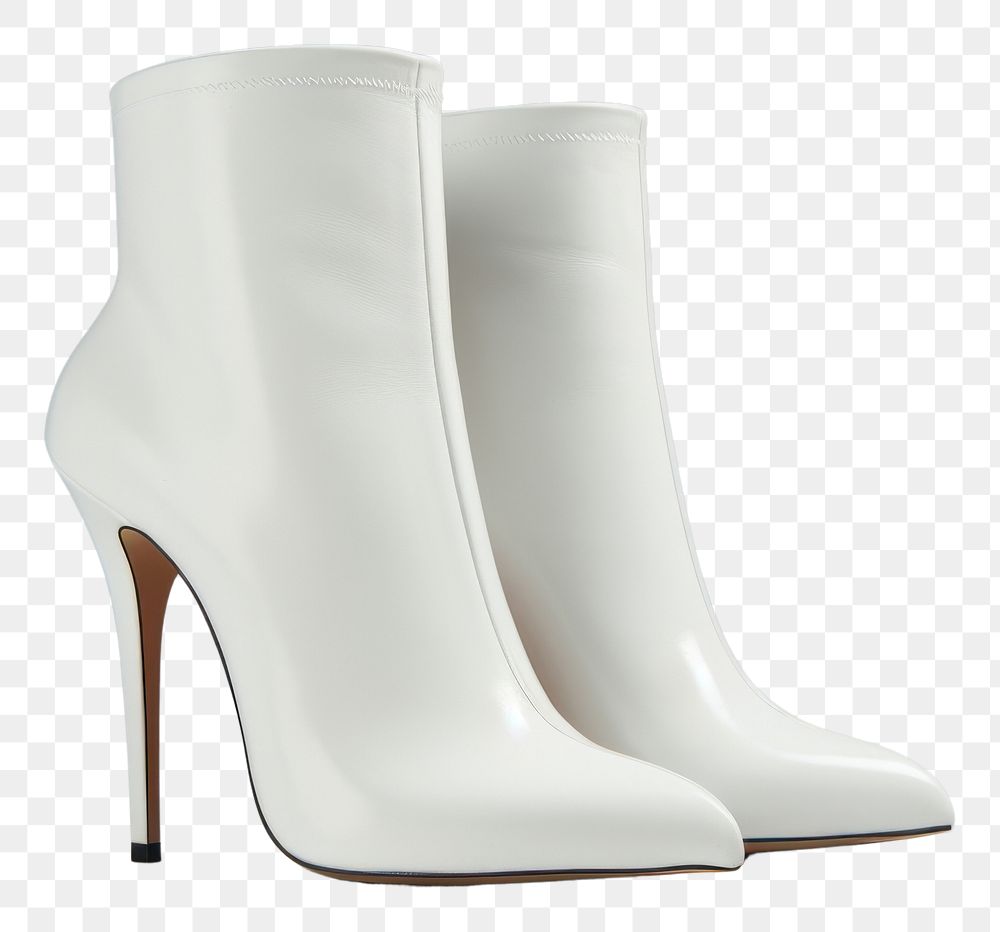 PNG High heels boots mockup footwear white shoe.