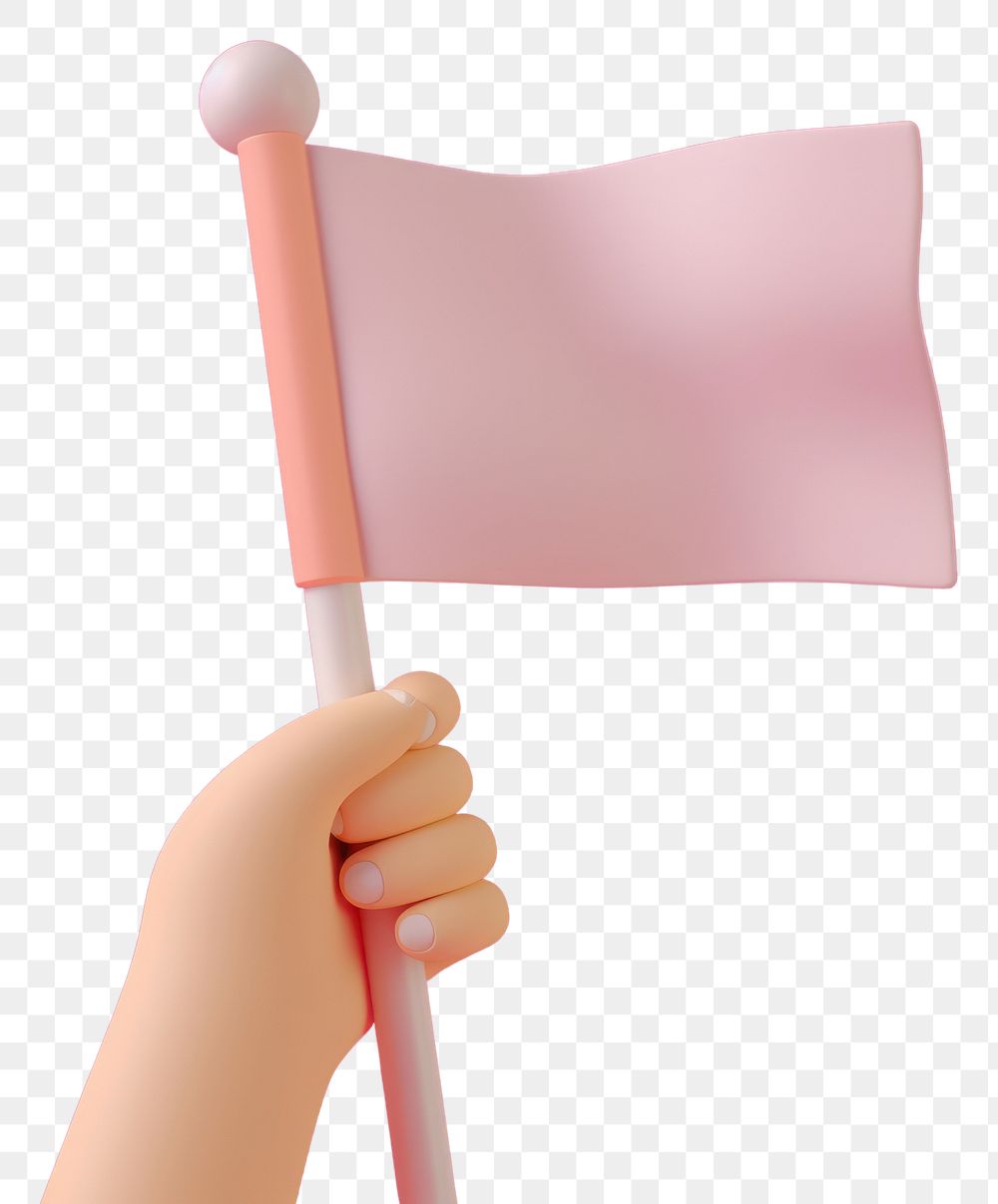 PNG Girl hand holding a flag independence patriotism purple.